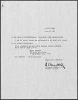 Appointment letter from William P. Clements to Secretary of State, Jack Rains, June 22, 1989