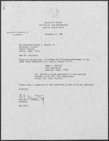 Letter from William P. Clements to George Bayoud October 10, 1989