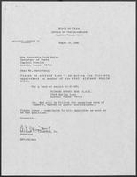 Letter from William P. Clements to Jack Rains August 19, 1988