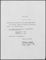 Appointment letter from William P. Clements to the Senate of the 71st Legislature, February 21, 1989