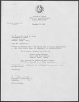 Appointment letter from William P. Clements to Secretary of State, Jack Rains, December 15, 1987