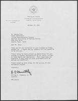Letter from William P. Clements, Jr., to George Bray, October 27, 1987