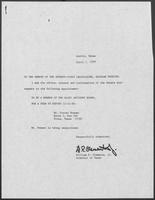 Appointment letter from William P. Clements, Jr., to the Texas Senate, March 1, 1989