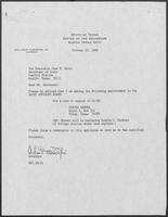 Appointment letter from Governor William P. Clements, Jr., to Secretary of State Jack Rains, October 10, 1988