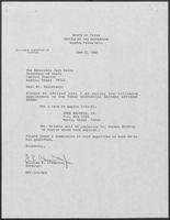 Appointment letter from William P. Clements to Secretary of State, Jack Rains, June 21, 1988
