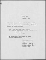 Appointment letter from William P. Clements to Senate of the 71st Legislature, February 1, 1989