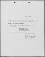 Appointment letter from William P. Clements, Jr., to the Texas Senate, March 25, 1987