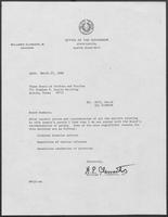 Letter from William P. Clements to Texas Board of Pardons and Paroles, March 27, 1980