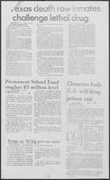 Newspaper clipping headlined, "Clements feels U.S. will drop prison suit," September 18, 1981