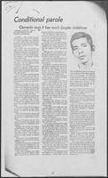 Newspaper clipping headlined "Conditional parole," December 6, 1981