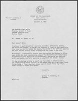 Letter from William P. Clements to Mark White, November 6, 1981