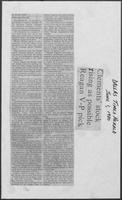 Newspaper clipping headlined "Clements' stock rising as possible Reagan V-P pick," June 1, 1980