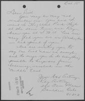 Letter from Jane and Ray Artusy to William P. Clements, October 15, 1973