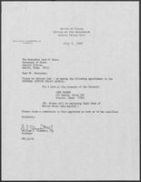 Appointment letter from William P. Clements to Secretary of State, Jack Rains, July 5, 1988