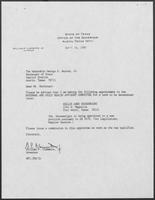 Appointment letter from William P. Clements to Secretary of State, George Bayoud, April 16, 1990