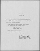 Appointment letter from William P. Clements to the Senate of the 71st Legislature, May 12, 1989