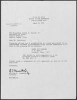Appointment letter from William P. Clements to Secretary of State, George Bayoud, August 14, 1990