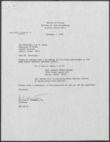 Appointment letter from William P. Clements to Secretary of State, Jack Rains, November 7, 1988