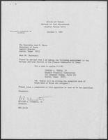 Appointment letter from William P. Clements to Secretary of State, Jack Rains, October 6, 1987