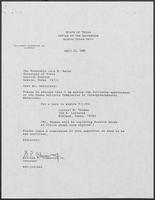 Appointment letter from William P. Clements to Secretary of State, Jack Rains, April 12, 1988