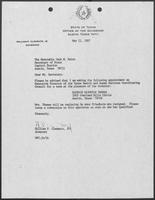 Appointment letter from William P. Clements to Secretary of State, Jack Rains, May 11, 1987