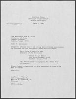 Appointment letter from William P. Clements to Secretary of State, Jack Rains, March 11, 1988