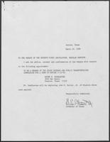 Appointment letter from Governor William P. Clements, Jr., to the Texas Senate, March 29, 1989
