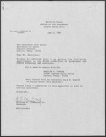Appointment letter from Governor William P. Clements, Jr., to Secretary of State Jack Rains, June 21, 1988