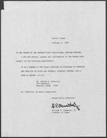 Appointment letter from Governor William P. Clements, Jr., to the Texas Senate, February 9, 1989