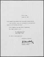 Appointment letter from William P. Clements to Senate of the 71st Legislature, January 30, 1989