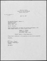 Appointment letter from William P. Clements, Jr., to Secretary of State George Bayoud, April 25, 1990