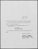Appointment letter from William P. Clements to Senate of the 71st Legislature, May 19, 1990