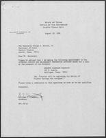 Appointment letter from William P. Clements to Secretary of State, George Bayoud, August 28, 1989