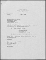 Letter from William P. Clements to Jack M. Rains, May 16, 1988