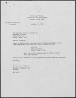 Appointment letter from William P. Clements to Secretary of State, George S. Bayoud, December 15, 1989