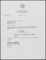 Appointment letter from Governor William P. Clements, Jr., to Secretary of State George Bayoud, January 4, 1990