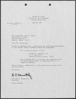 Appointment letter from William P. Clements, Jr., to Secretary of State Jack Rains, July 23, 1987