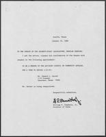 Appointment letter from Governor William P. Clements, Jr., to the Texas Senate, January 30, 1989
