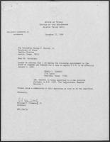 Appointment letter from Governor William P. Clements, Jr., to Secretary of State George Bayoud, December 21, 1989