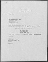 Appointment letter from Governor William P. Clements, Jr., to Secretary of State Jack Rains, December 3, 1987
