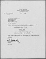 Appointment letter from William P. Clements to Secretary of State, Jack Rains, August 5, 1988