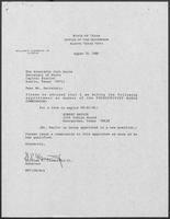 Appointment letter from Governor William P. Clements, Jr., to Secretary of State Jack Rains,  August 18, 1988