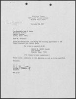 Appointment letter from William P. Clements to Secretary of State, Jack Rains, September 28, 1987