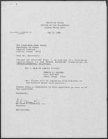 Appointment letter from William P. Clements to Secretary of State, Jack Rains, May 12, 1988