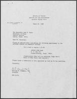 Appointment letter from William P. Clements to Secretary of State, Jack Rains, March 29, 1988