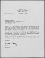 Appointment letter from William P. Clements Jr. to Bill Allaway, November 2, 1988