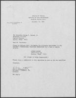 Letter from Governor William P. Clements, Jr., to Secretary of State George Bayoud, December 15, 1989