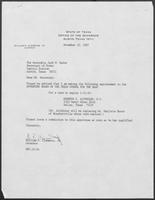 Appointment letter from Governor William P. Clements, Jr., to Secretary of State Jack Rains, November 12, 1987