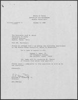 Appointment letter from William P. Clements to Secretary of State, Jack Rains, October 13, 1986