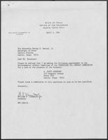 Letter from William P. Clements, Jr., to Secretary of State George Bayoud, April 4, 1990
